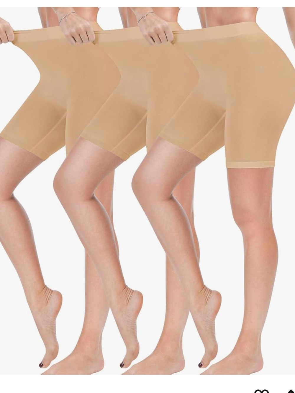 High Waisted Biker Shorts 5” Tummy Control 8 Pairs Black/ Nude Size Large/ XL
